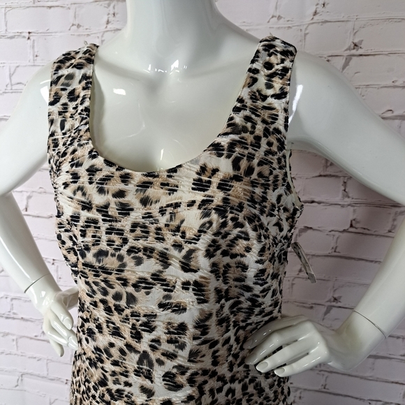 Frank Lyman Design Animal Print Sleeveless Midi Dress - Picture 3 of 12